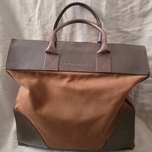 2000s Burberry Canvas and Leather Large Tote